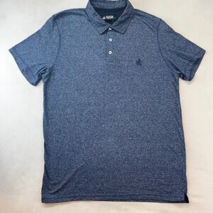 Rugby University Polo Shirt Mens Large Blue Heathered Space Dye Short Sleeve